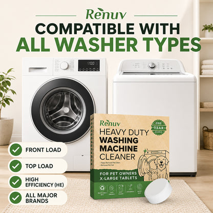 Washing Machine Cleaner Tablets for Pet Hair & Odor - 12 XL Tablets