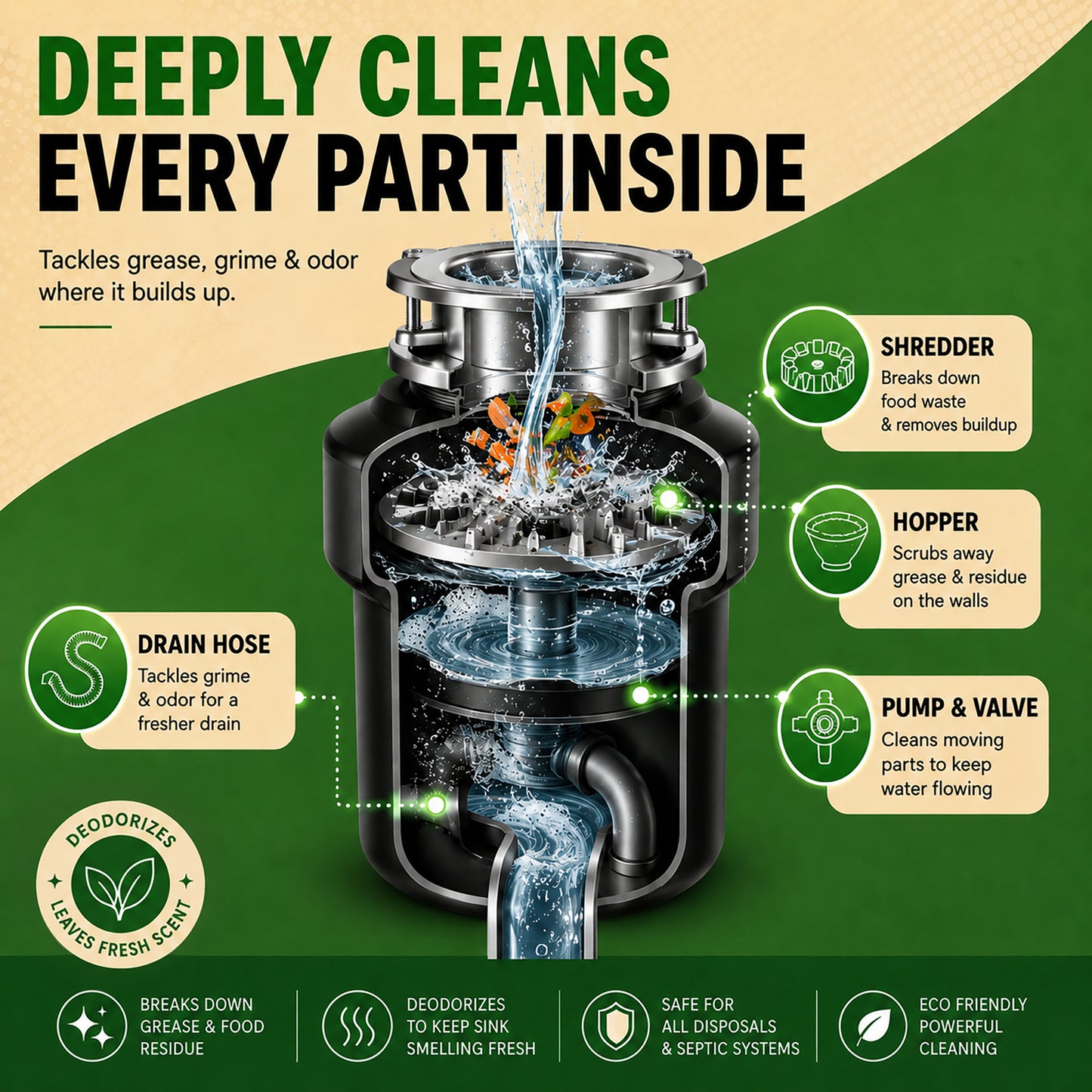 Garbage Disposal Cleaner & Deodorizer Tablets