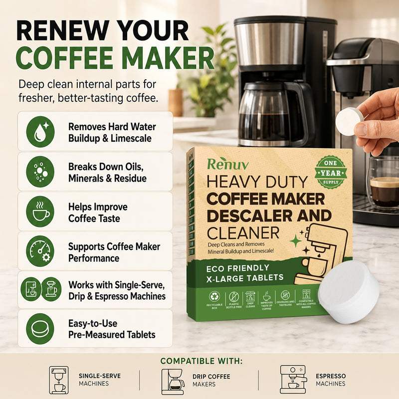 Coffee Maker Cleaner and Descaler Tablets – Renuv