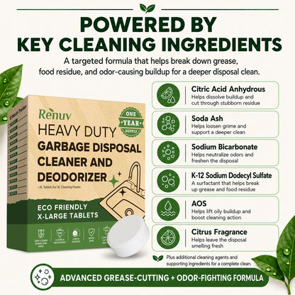 Garbage Disposal Cleaner & Deodorizer Tablets