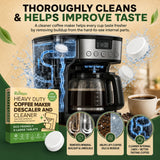 Coffee Maker Cleaner and Descaler Tablets, 12 Uses for Single Cup, Multi Cup, Coffee Pot Maker & Espresso Machines