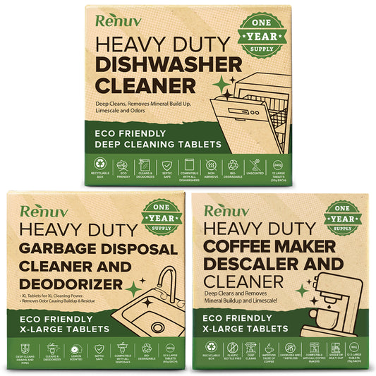 Dishwasher Cleaner + Garbage Disposal Cleaner + Coffee Machine Cleaner Bundle!