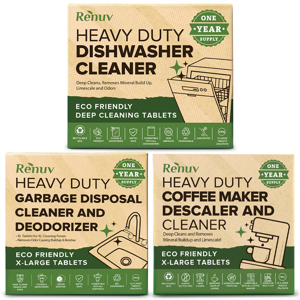 Dishwasher Cleaner + Garbage Disposal Cleaner + Coffee Machine Cleaner Bundle!