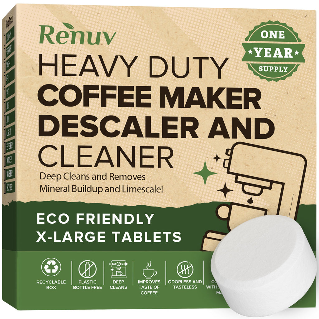 Coffee Maker Cleaner and Descaler Tablets, 12 Uses for Single Cup, Multi Cup, Coffee Pot Maker & Espresso Machines