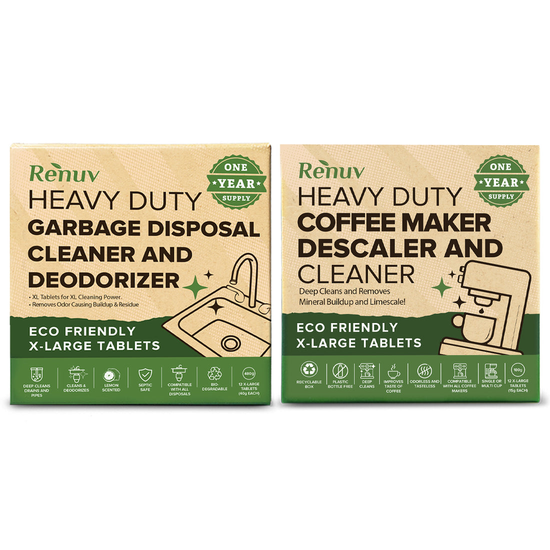 Coffee Maker + Garbage Disposal Cleaner Bundle