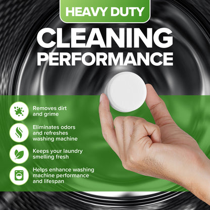 Washing Machine Cleaner Descaler Tablets - Heavy Duty Deep Cleaning for Front Load or Top Load Washer, 6 Pack