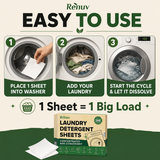 Laundry Detergent Sheets up to 100 Loads - Eco Friendly, Sustainable, Biodegradable & Liquidless Strips, 50 Sheets