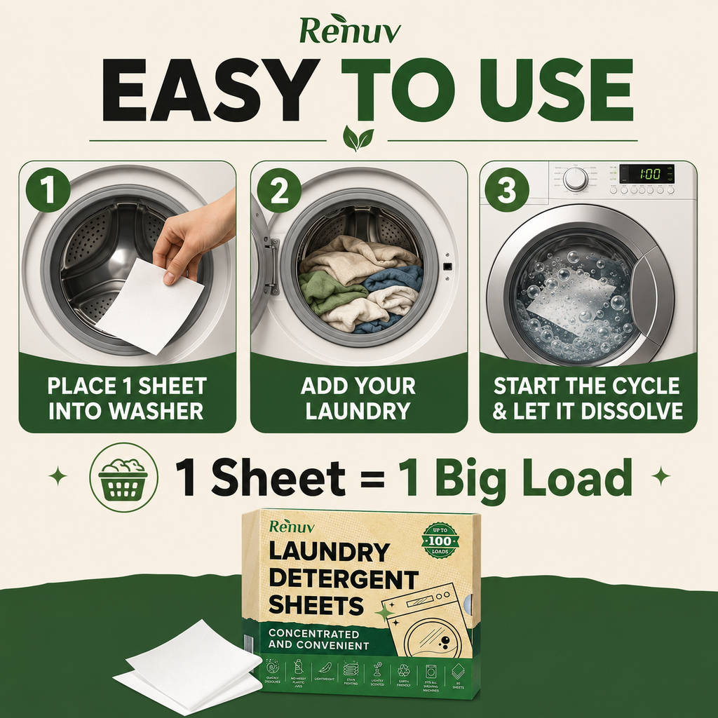 Laundry Detergent Sheets up to 100 Loads - Eco Friendly, Sustainable, Biodegradable & Liquidless Strips, 50 Sheets
