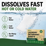 Laundry Detergent Sheets up to 100 Loads - Eco Friendly, Sustainable, Biodegradable & Liquidless Strips, 50 Sheets