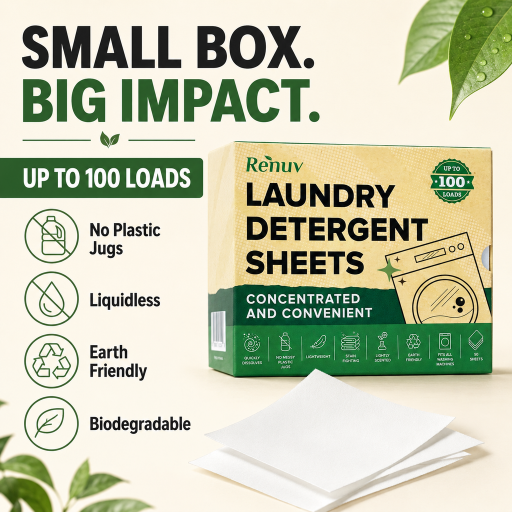 Laundry Detergent Sheets up to 100 Loads - Eco Friendly, Sustainable, Biodegradable & Liquidless Strips, 50 Sheets