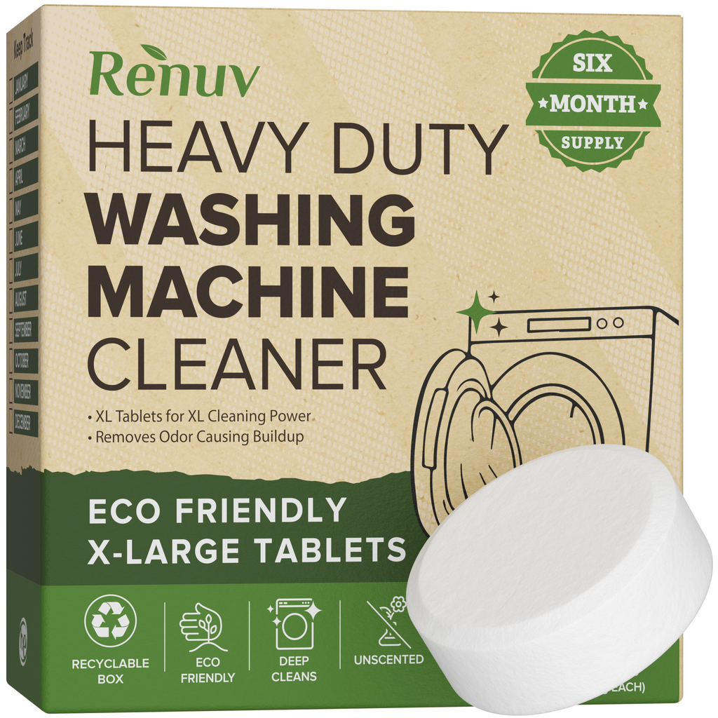 Washing Machine Cleaner Descaler Tablets - Heavy Duty Deep Cleaning for Front Load or Top Load Washer, 6 Pack