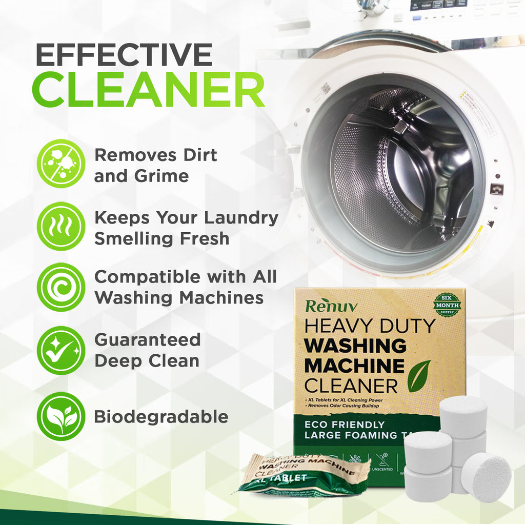 Clean People Washing Machine Cleaner - Eco Friendly Washer Machine Cleaner  Tablets for Removing Odor, Grime & Scale Buildup - Front Load and Top Load