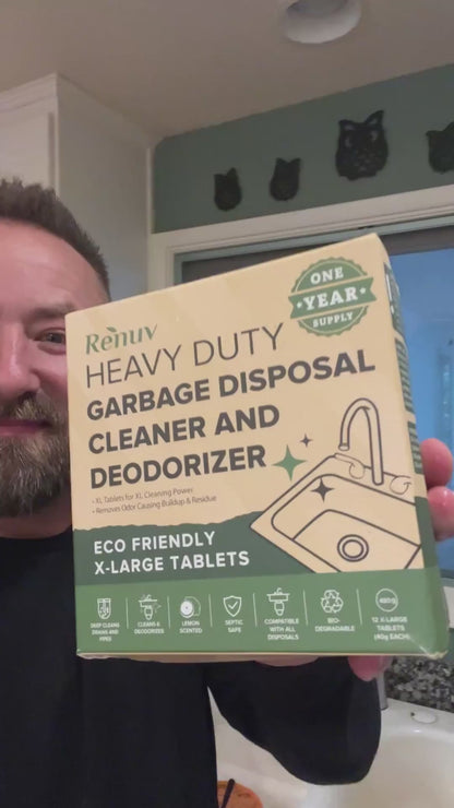 Garbage Disposal Cleaner Deodorizer Tablets Heavy Duty, Odor Eliminator, Degreaser, Dissolves Organic Waste